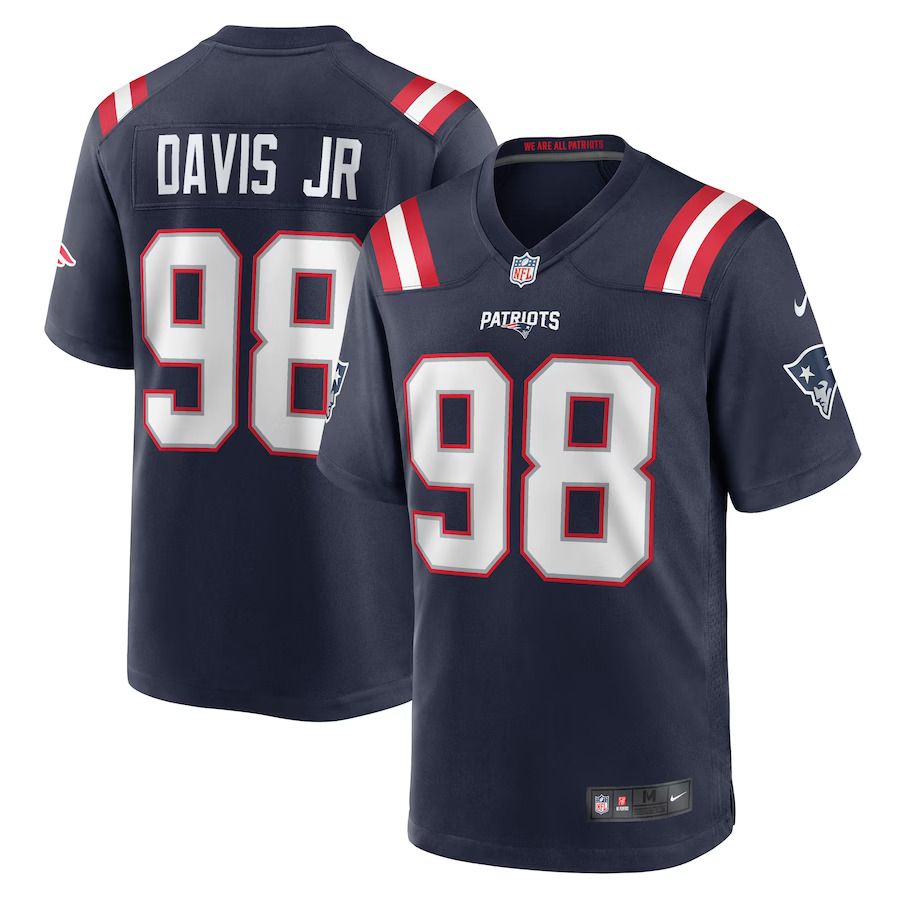 Men New England Patriots #98 Carl Davis Jr. Nike Navy Game Player NFL Jersey